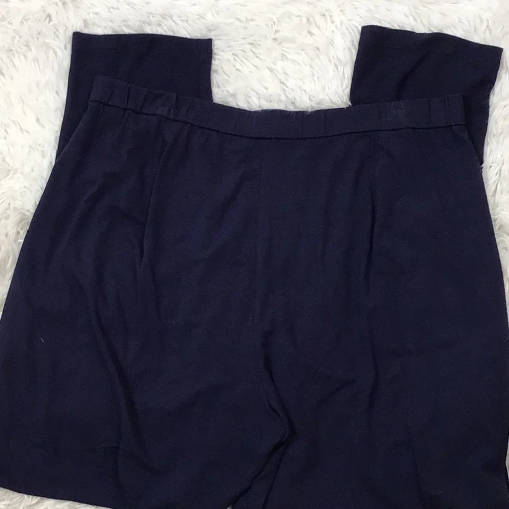 Eileen Fisher Deep Blue pull on stretch knit pants M